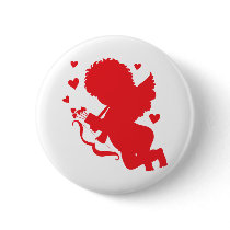Cupid Red Silhouette buttons by mariabellimages Cupid Red Silhouette buttons