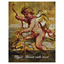 Cupid Riding A Dolphin By Rubens Peter Paul Flyer Design