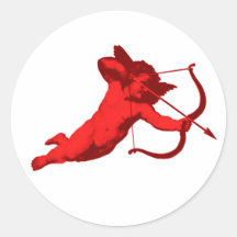 Cupid Round Stickers