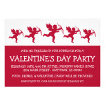 Cupid Silhouette Valetine's Day (Dark Red / White) Invitations