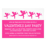 Cupid Silhouette Valetine's Day (Hot Pink / White) Personalized Announcements