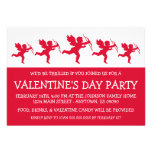 Cupid Silhouette Valetine's Day (Red) Custom Invitation