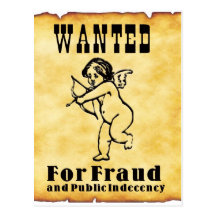 Cupid Wanted Poster Postcards