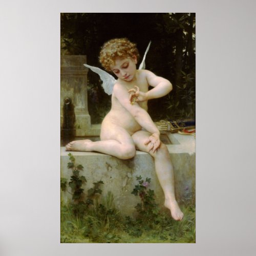 Cupid with a Butterfly Poster zazzle_print