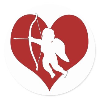 Cupid Within a Heart (Add Your Text) sticker