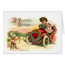 Cupid's Arrow Points at Couple in Car Card