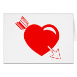 Cupid's Arrow Red Heart cards