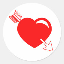 Cupid's Arrow Red Heart Sticker