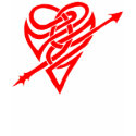 Cupid's heart in white and red shirt