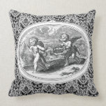 Cupids in a Landscape Antique Engraving Pillows