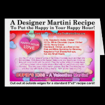 Cupid's Kiss Valentine Martini Recipe Card cards