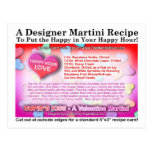 Cupid's Kiss Valentine Martini Recipe Postcard