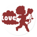 Cupids Love Fart Round Stickers