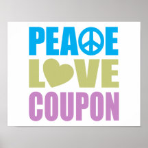 Cupón del amor de la paz poster