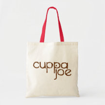 cuppa joe logo in brown - bags