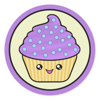 Cuppy Cake Purple Kawaii sticker