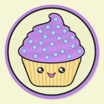 Cuppy Cake Purple Kawaii stickers by megakawaii Cuppy Cake Purple Kawaii stickers