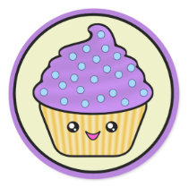 Cuppy Cake Purple Kawaii stickers