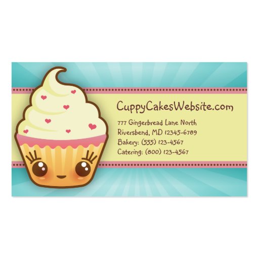 CuppyCake Coupon Card Business Card Templates (back side)