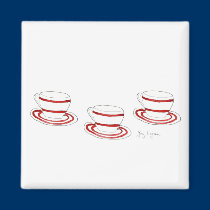 Cups and Saucers Magnet magnets