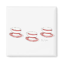 Cups and Saucers Magnet