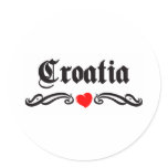 Curacao Tattoo Style Round Stickers