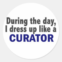 Curator During The Day Round Stickers