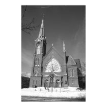 Curch on East Main, Black and White posters