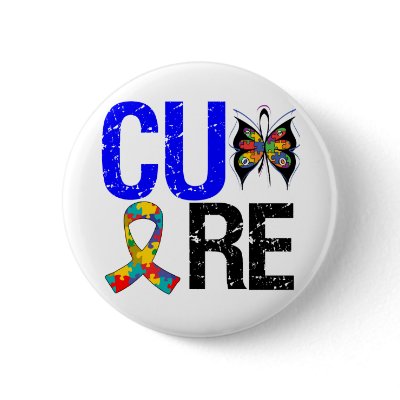 Cure Autism Button by giftsforawareness