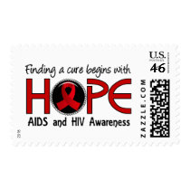 Cure Begins With Hope 5 AIDS Stamp