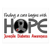 Cure Begins With Hope 5 Juvenile Diabetes Post Cards