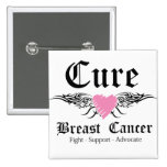 Cure Breast Cancer Tattoo Wings Buttons
