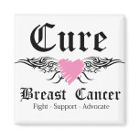 Cure Breast Cancer Tattoo Wings Fridge Magnet