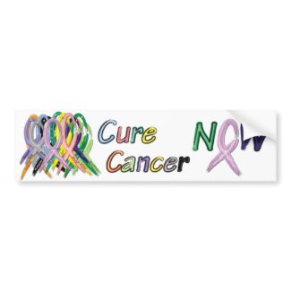 Cure Cancer NOW Bumper Sticker bumpersticker