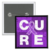 CURE Crohn's Disease Distressed Cube Pinback Buttons