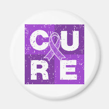 CURE Epilepsy Distressed Cube Refrigerator Magnet
