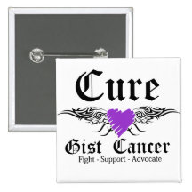 Cure GIST CancerTattoo Wings Buttons