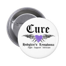 Cure Hodgkin's Lymphoma Tattoo Wings Pinback Buttons