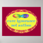 Cure Ignorance Not Autism Poster posters