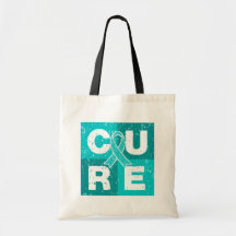CURE Interstitial Cystitis Distressed Cube Canvas Bags