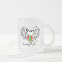 Cure Kidney Cancer Heart Tattoo Wings Coffee Mugs