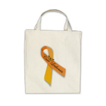Cure Leukemia Orange Ribbon Organic Grocery Tote Bags