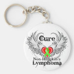 Cure Non-Hodgkins Lymphoma Heart Tattoo Wings Keychain
