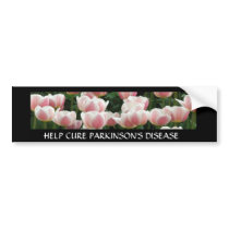 Cure Parkinsons pink tulips bumper stickers