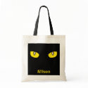 Curiosity cat eyes stare Halloween trick or treat bag