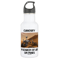 Curiosity In Search Of Life On Mars Martian Rover 18oz Water Bottle