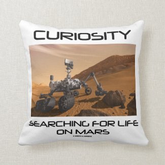 Curiosity Searching For Life On Mars (Mars Rover) Throw Pillows
