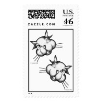 Curious as a pair of cats postage by serenitystudios Curious as a pair of cats postage