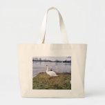 Curious Bird White Swan Canvas Bags