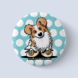 Curious Border Collie Dotted Button